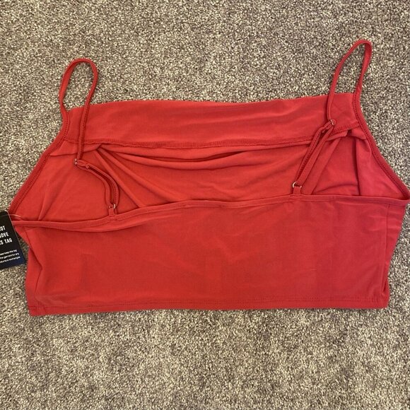 Express Women's Cowl Neck Cropped Cami Spaghetti Straps Pink Top Size XL NWT $44 - Picture 7 of 16